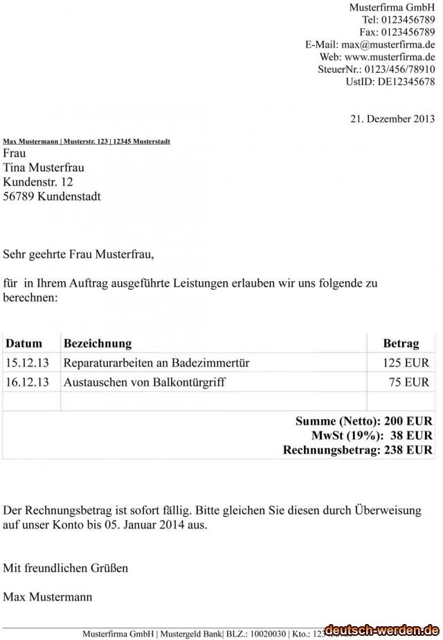 wie schreibt eine perfekte rechnung mit mwst wie schreibt eine perfekte rechnung mit mwst